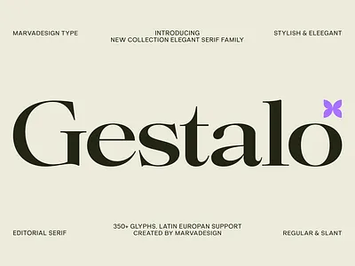 Gestalo Font book cover book text branding classic contemporary editorial elegant family feminine font headline lettering logo poster serif sophisticated typeface typefoundry variable website