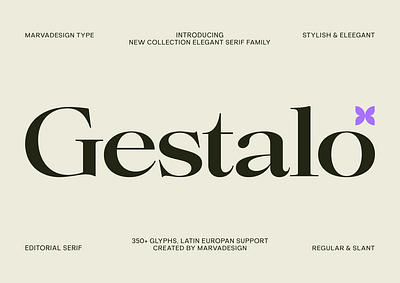 Gestalo Font book cover book text branding classic contemporary editorial elegant family feminine font headline lettering logo poster serif sophisticated typeface typefoundry variable website