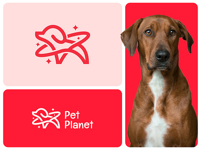 Pet Planet Logo animal logo cute logo dog logo dog lover pet logo pet lover planet logo puppy