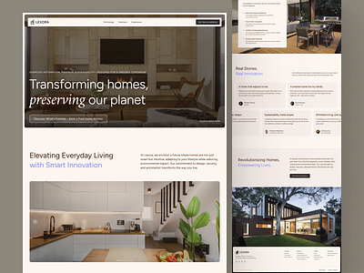 Lexora - Brand Profile for Smart Home Technology Provider brown design figma iot iot design landing page product showcase smart home smart living smart tech ui uiux ux web