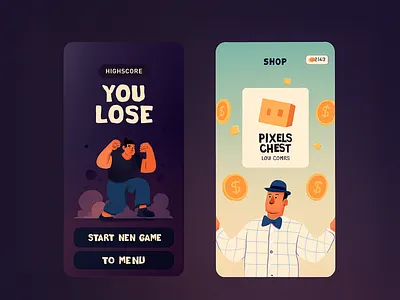 "Expressive Game UI: Rage, Rewards & Retention" branding casual game ux creative game interface design game monetization graphic design illustration in game shop mobile game ui pixel art ui ui ux ux feedback vector