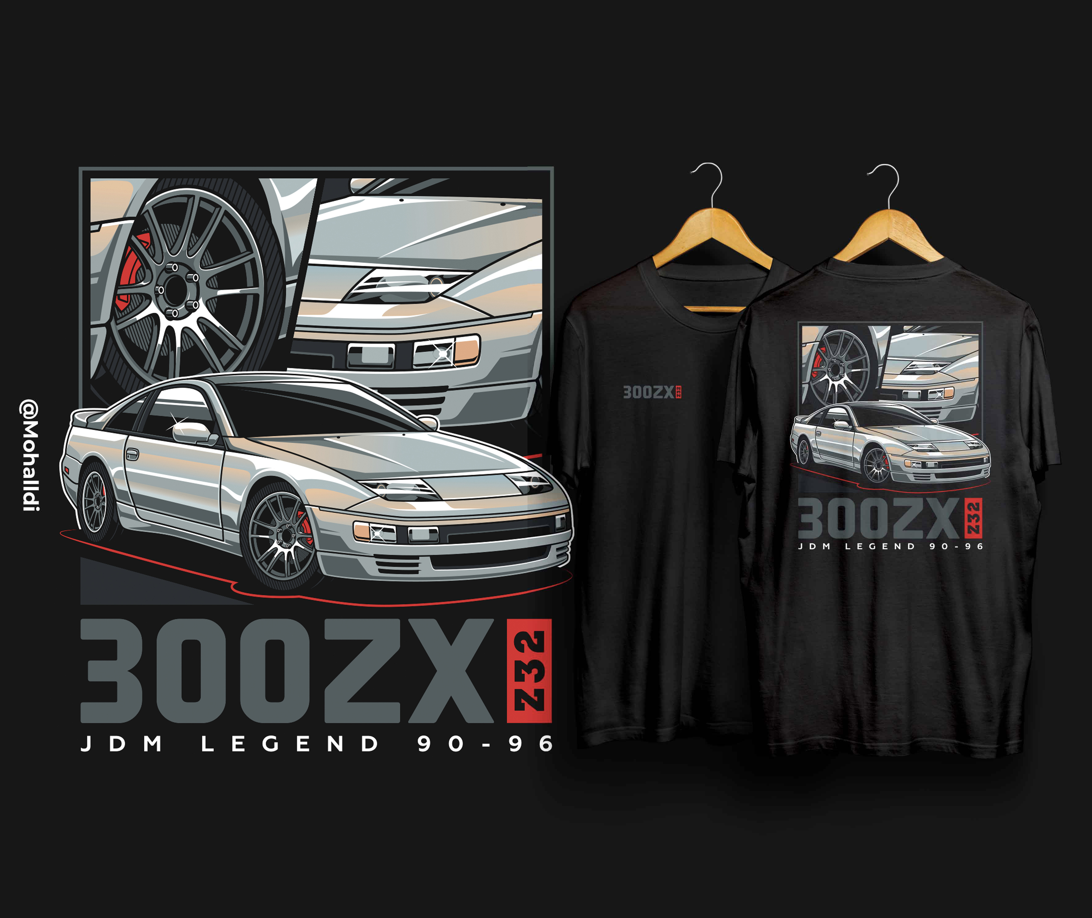 300ZX Z32 Sport Car Illustration 300zx automotive car car illustration car tshirt illustration jdm nissan sport car vehicle