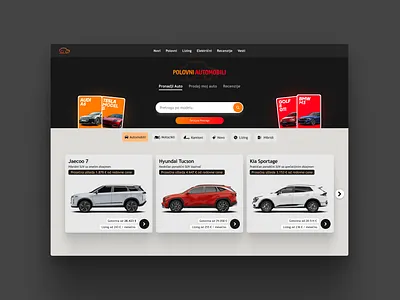 Polovni Automobili – Landing Page Redesign (1/30) audi bento bento grid black bmw car car design car maketplace cars gradient graphic design ui ux web design