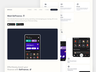 GoFinance Website Design Concept design figma landing page ui ux web design website