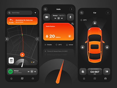 Navigate App Concept app car design gps interface location app map mobile ui ux