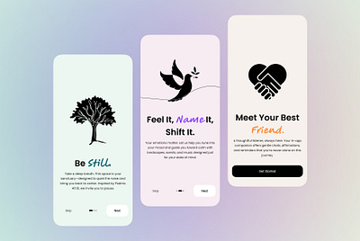 SoulSpace - A safe space for peace and reflection. animation app figma login mobile mobile app onboarding peace quit register safe soul splash splash screen start starting screen ui