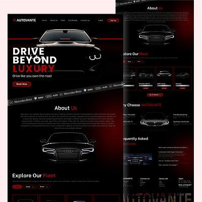 AutoVante Landing page Ui Design adobe xd app branding design figma graphic design illustration logo ui vector