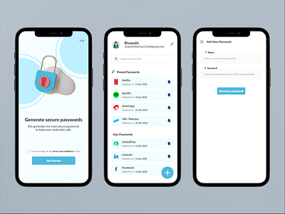 Password Generator and Saver app app design branding design ui ux