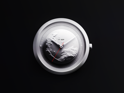 Moon watch collection 3d animation branding clock design earth illustration moon motion red simple swiss ui watch watchface