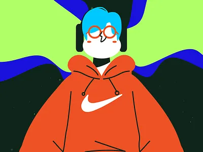 Colorful Modern Character Illustration bright palette cartoon style character illustration concept art contemporary illustration creative portrait digital drawing flat design fun character graphic poster minimal shapes playful design streetwear illustration stylish character trendy design vector art visual identity youth culture