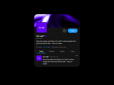 Twitter (X) Profile UI Concept - Dark Mode card design design figma graphic design minimal design minimalism profile page profile page design social media twitter ui ui card ui card design uxui uxui design