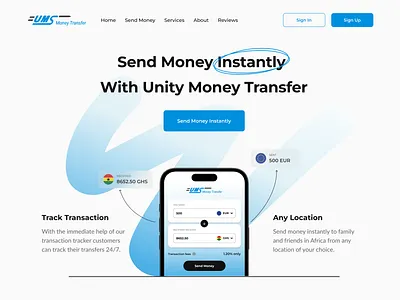 Money Transfer Web Design branding figma finance fintech money transfer ui design ux design ux research web design