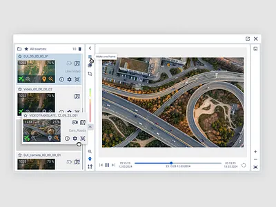 Video monitoring widget (Light theme) design design system product design ui ux widget