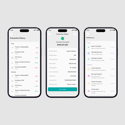 Transaction history fintech app transaction history ui design uiux ux design