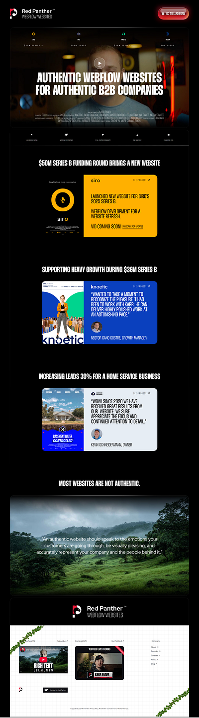 Webflow Web Design Company authentic movie credits movie web design video background web design webflow development website company