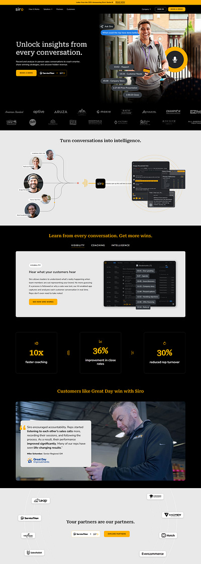 Startup Company Webflow Web Design ai audio saas startup tech voice wavelines web design webflow website website design yellow