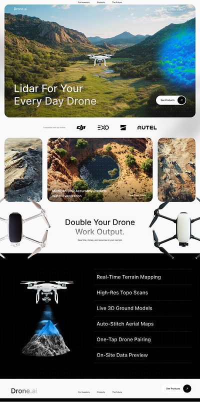 Drone Lidar Web Design 3d beautiful blender drone experimental landscape lidar web design webflow website design
