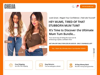 Chelia – Mum Tum Bundle Landing Page UI beforeafterdesign cleanui conversionfocuseddesign ecommerceui fashionwebsite landingpagedesign modernwebdesign mumtumbundle productbundle productlandingpage responsiveui shopifydesign uiuxdesign webdesign womenlifestyle