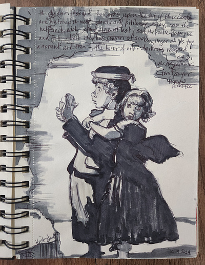 Museum / Masters Work Studies drawing illustration ink pen