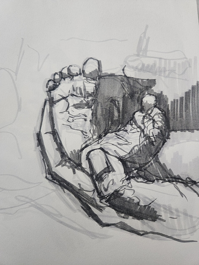Sketchbook drawing illustration ink pen and ink sketch