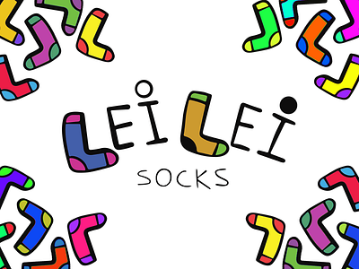 Lei Lei socks - brand design brand branding design graphic design identity illustration logo package socks typography