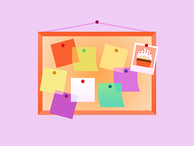 Pinterest Boards boards branding corkboard cupcake design empty state figma illustration inspiration post its ui vector