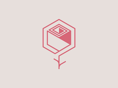 Geometric Rose Logo abstract art beauty care cream fashion floral flower geo geometric hxagon leaf leaves logo minimilist premade logos rose salon skin stylish