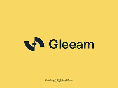 Gleeam Logo brand identity branding design geometric logo graphic design logo logomark logotype minimalist logo spark