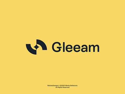 Gleeam Logo brand identity branding design geometric logo graphic design logo logomark logotype minimalist logo spark