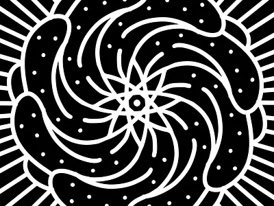 Symmetry Exploration #2 abstract black and white lineart procreate star