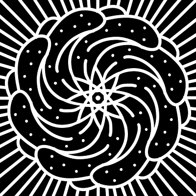 Symmetry Exploration #2 abstract black and white lineart procreate star