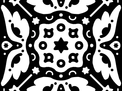Symmetry Exploration #6 black and white eyes illustration jewish magen david procreate star of david wands wings