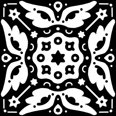 Symmetry Exploration #6 black and white eyes illustration jewish magen david procreate star of david wands wings