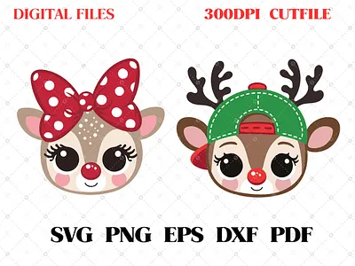 Cute Deer Vector (SVG) Cutfile High Resolution animals clipart illustraion sticker design vector