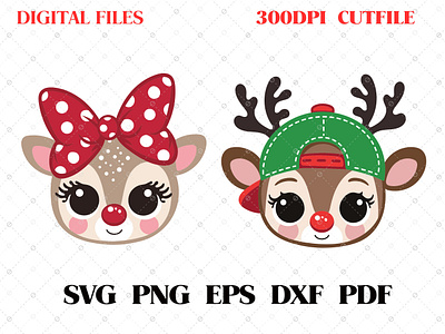 Cute Deer Vector (SVG) Cutfile High Resolution animals clipart illustraion sticker design vector