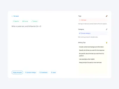 Enhance, Save & Reuse Prompts Effortlessly cleandesign enhanceprompt figmadesign productdesign promptlibrary promptui uiuxdesign