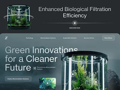 Immersive Landing Page for Eco-Tech Platform app biotech branding clean design ecotech interface mockup sustainability ui ui design uiux ux ux design web design