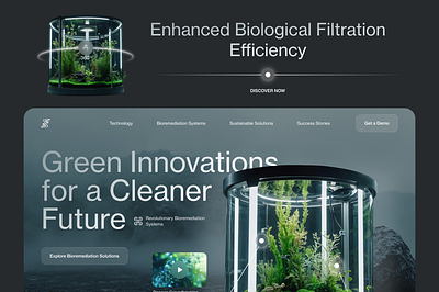 Immersive Landing Page for Eco-Tech Platform app biotech branding clean design ecotech interface mockup sustainability ui ui design uiux ux ux design web design