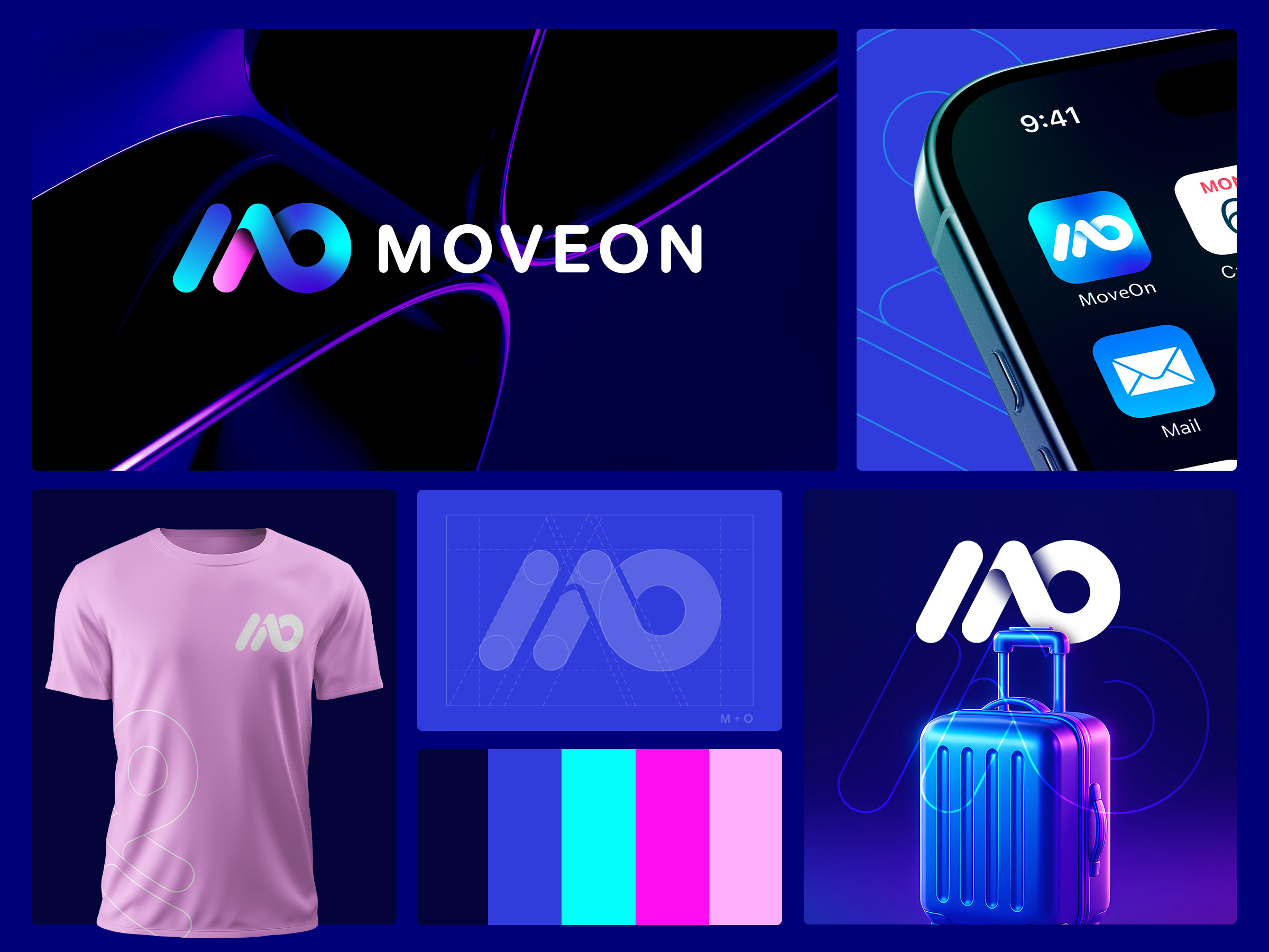 MoveOn Brand Style abstract logo brand book brand style brand style guide branding colorful logo logo minimalist logo modern logo travel logo