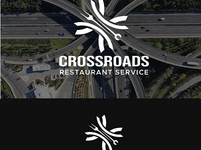 crossroad resturant tools reparing service logo branding logo