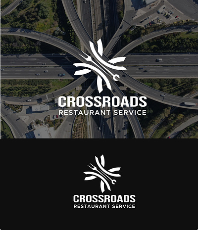 crossroad resturant tools reparing service logo branding logo