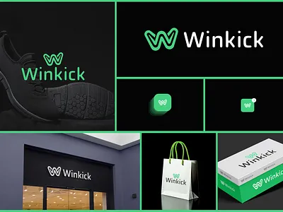 Winkick – Modern Shoe Store Logo Design athletic brand brand identity branding casual shoes clean design creative logo fashion logo footwear footwear brand logo design minimalist logo modern logo premium logo retail store shoe logo shoe shop sneaker logo sports shoes trendy design