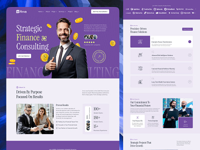 Finance Consulting Website branding business business consulting business landing page consultation firm consulting consulting agency consulting website design finance consultant financial financial advisor homepage illustration landing landing page ui uiux web design website