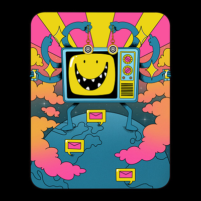 Conquer The World critical art design drawing graphic design illustration propaganda social media