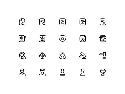 Legal Stroke Icons ✨ agreement 03 audit 01 court house free icons judge justice scale 01 legal 01 legal document 01 legal icons line icons passport 01 podium police badge prison guard prisoner stamp 01 stroke icons subpoena wanted