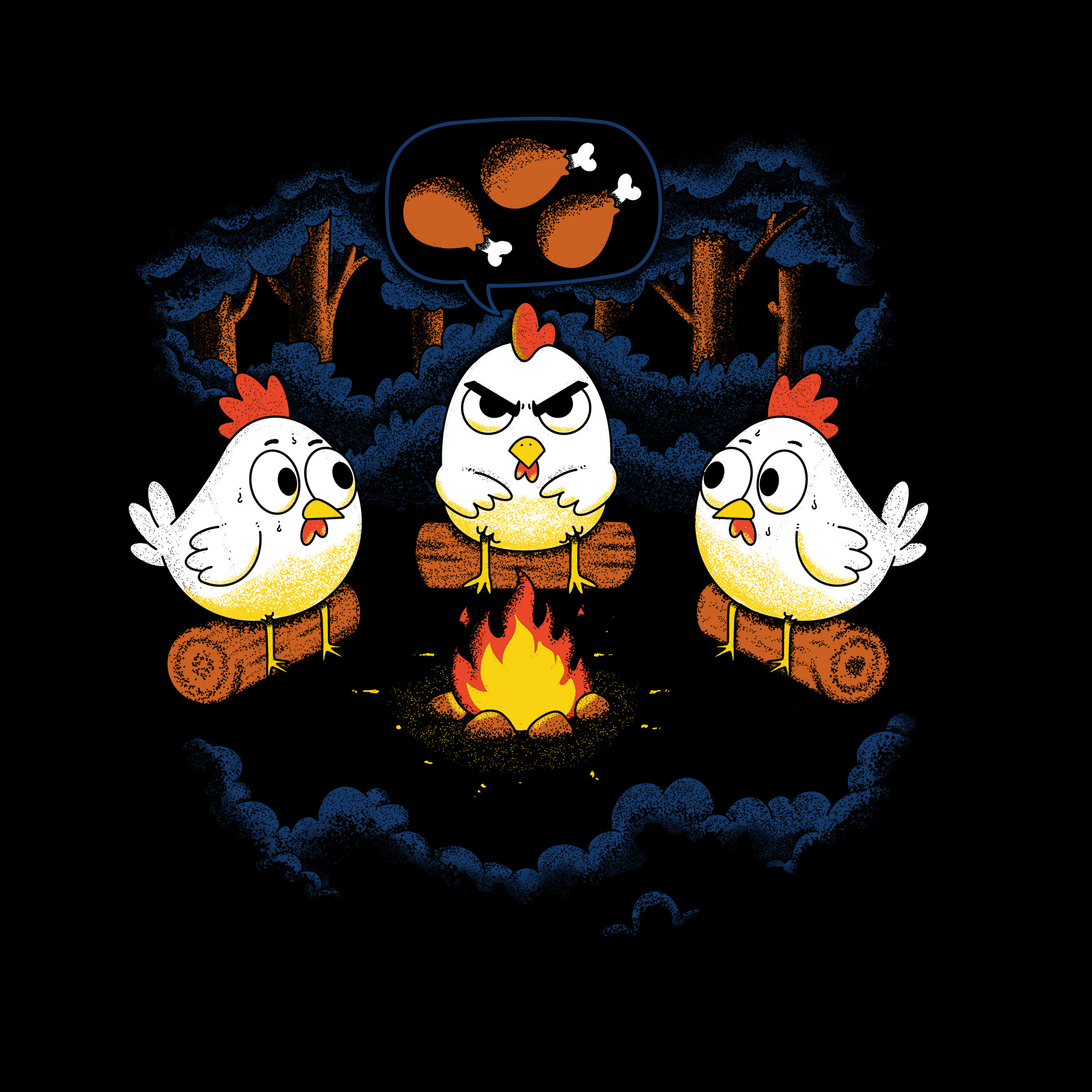 Chicken Horror Stories chicken design drawing funny graphic design horror humor illustration