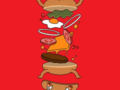 Skateboard Burger cartoon design drawing food funny graphic design humor illustration skateboard