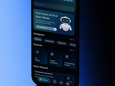 Helixa AI Mobile App ai ai assistant ai mobile app design chat app chatbot clean dark helixa helixa ai mobile app mobile application next ai saas ui ux