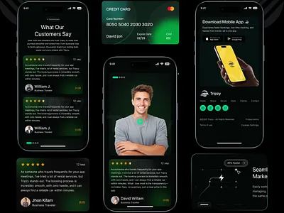 Car Rental & Travel Companion App app design car booking app car hire app car rental app car rental app landing page customer reviews ui dark mode app dashboard ui landing page mobile view minimal ui mobile app ui mobile ui kit modern app design onboarding screens payment flow ui ride sharing ui travel app travel companion travel service app uiux design