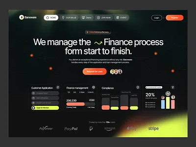 Saas Landing Page banking payment website ui cloud software website ui digital banking website ui finance saas platform design financial technology uiux fintech saas website design online payment website uiux saas landing page design saas landingpage saas platform uiux saas platform website saas startup website uiux saas ui saas website design ui